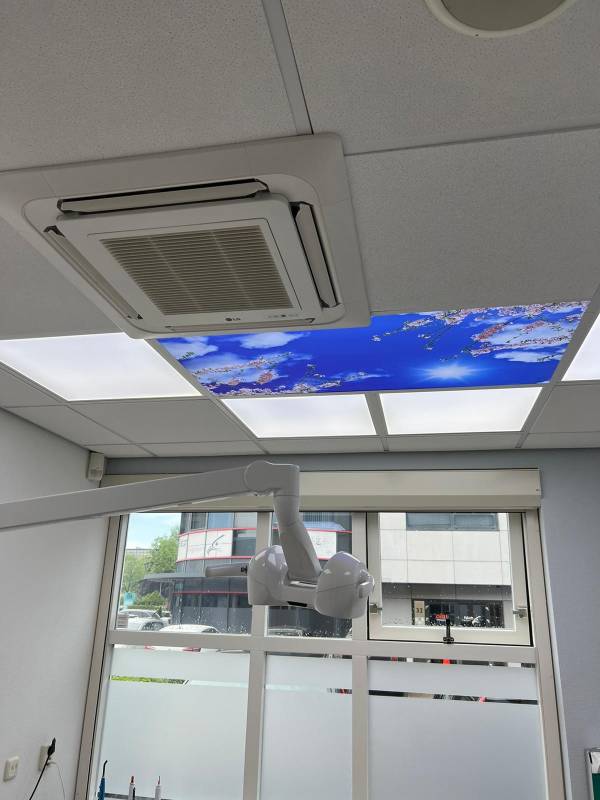 Wolkenplafond 120x60 80mm Textiel LED frame voor systemplafond - Afbeelding 4