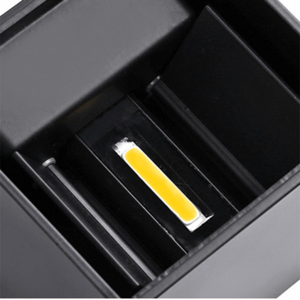 LED Cube Thebe 2x3W Zwart Dim PIR Sensor - Wantix LED