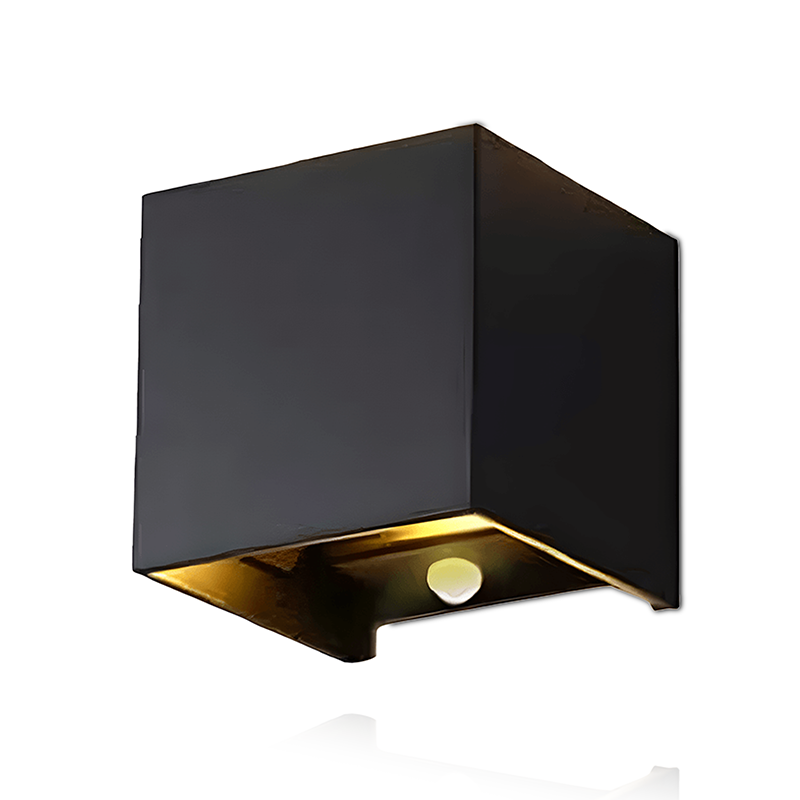 LED Cube Thebe 2x3W Zwart Dim PIR Sensor - Wantix LED